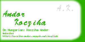 andor kocziha business card